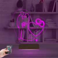Gelin Damat Alyans Yüzük Seviliye Hediye Kişiye Özel 3D Lamba - Masa Gece Lambası