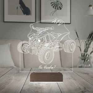 Atv Outdoor Motor Tasarım Kişiye Özel 3D Lamba - Masa Gece Lambası