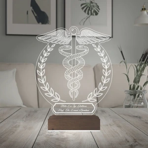 Doktor Tıp Logo Tasarım Hediye Kişiye Özel 3D Lamba - Masa Gece Lambası Doktor Tıp Logo Tasarım Hediye Kişiye Özel 3D Lamba - Masa Gece Lambası