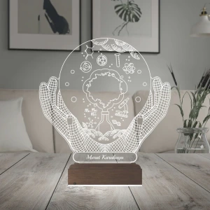 Kimyager Kimya Öğretmeni Hediye Kişiye Özel 3D Lamba - Masa Gece Lambası Kimyager Kimya Öğretmeni Hediye Kişiye Özel 3D Lamba - Masa Gece Lambası