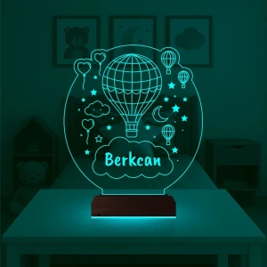Çocuk Odası Hediye Balon Kalp Kişiye Özel 3D Lamba - Masa Gece Lambası Çocuk Odası Hediye Balon Kalp Kişiye Özel 3D Lamba - Masa Gece Lambası