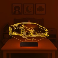 Plakalı Spor Araba Otomobil Tasarım Kişiye Özel 3D Lamba - Masa Gece Lambası Plakalı Spor Araba Otomobil Tasarım Kişiye Özel 3D Lamba - Masa Gece Lambası