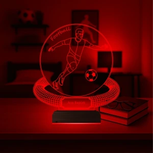 Futbolcu Hediye Futbol Tasarım Kişiye Özel 3D Lamba - Masa Gece Lambası Futbolcu Hediye Futbol Tasarım Kişiye Özel 3D Lamba - Masa Gece Lambası