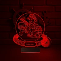 İtfaiye İtfaiyeci Hediye Kişiye Özel 3D Lamba - Masa Gece Lambası İtfaiye İtfaiyeci Hediye Kişiye Özel 3D Lamba - Masa Gece Lambası