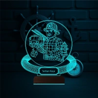 İtfaiye İtfaiyeci Hediye Kişiye Özel 3D Lamba - Masa Gece Lambası İtfaiye İtfaiyeci Hediye Kişiye Özel 3D Lamba - Masa Gece Lambası