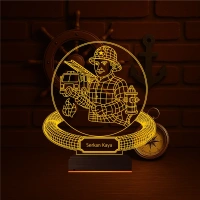 İtfaiye İtfaiyeci Hediye Kişiye Özel 3D Lamba - Masa Gece Lambası İtfaiye İtfaiyeci Hediye Kişiye Özel 3D Lamba - Masa Gece Lambası