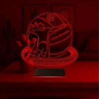 Voleybol Topu Erkek Voleybolcu Hediye Kişiye Özel 3D Lamba - Masa Gece Lambası