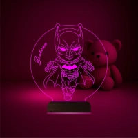 Çocuk Odası Batman Çizgi Film Kişiye Özel 3D Lamba - Masa Gece Lambası