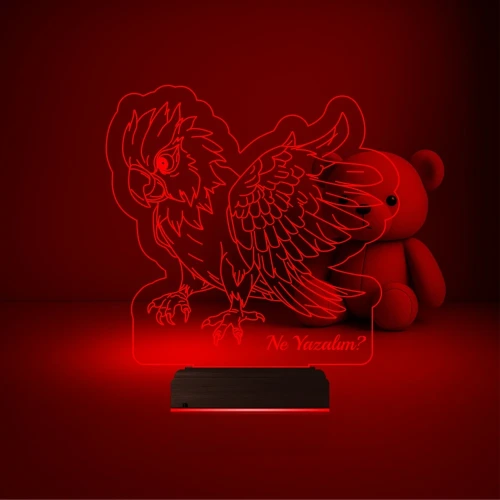 Papağan Pet Shop Kişiye Özel 3D Lamba - Masa Gece Lambası