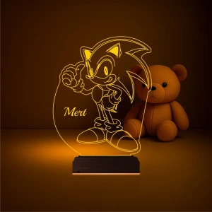 Çocuk Odası Çizgi Film Sonic Kişiye Özel 3D Lamba - Masa Gece Lambası Çocuk Odası Çizgi Film Sonic Kişiye Özel 3D Lamba - Masa Gece Lambası
