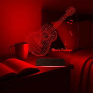 Gitar Gitarist Müzisyen Hediyesi Kişiye Özel 3D Lamba - Masa Gece Lambası Gitar Gitarist Müzisyen Hediyesi Kişiye Özel 3D Lamba - Masa Gece Lambası