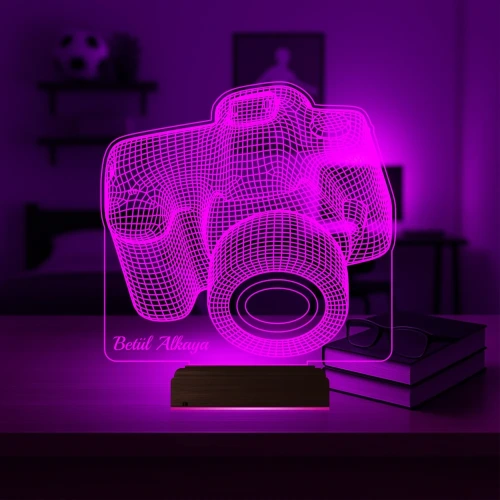 Fotoğraf Makinesi Fotoğrafçı Blogger Hediye Kişiye Özel 3D Lamba - Masa Gece Lambası