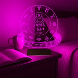 Boğa Burcu Taurus Astroloji Doğum Günü Hediyesi Kişiye Özel 3D Lamba - Masa Gece Lambası Boğa Burcu Taurus Astroloji Doğum Günü Hediyesi Kişiye Özel 3D Lamba - Masa Gece Lambası