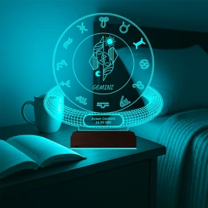 İkizler Burcu Gemini Astroloji Doğum Günü Hediyesi Kişiye Özel 3D Lamba - Masa Gece Lambası İkizler Burcu Gemini Astroloji Doğum Günü Hediyesi Kişiye Özel 3D Lamba - Masa Gece Lambası