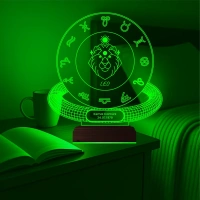 Aslan Burcu Leo Astroloji Doğum Günü Hediyesi Kişiye Özel 3D Lamba - Masa Gece Lambası