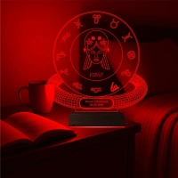 Başak Burcu Virgo Astroloji Doğum Günü Hediyesi Kişiye Özel 3D Lamba - Masa Gece Lambası