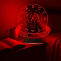 Balık Burcu Pisces Astroloji Doğum Günü Hediyesi Kişiye Özel 3D Lamba - Masa Gece Lambası